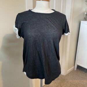 Aritzia Talula T-Shirt Y2K Black with White Small